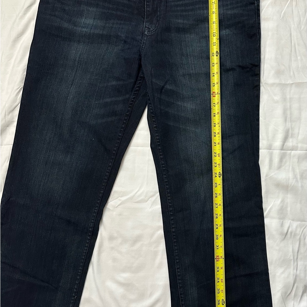 Calvin Klein Men's Standard Straight-Fit Stretch Jeans Deep Blue Size 38x30 - Picture 7 of 12